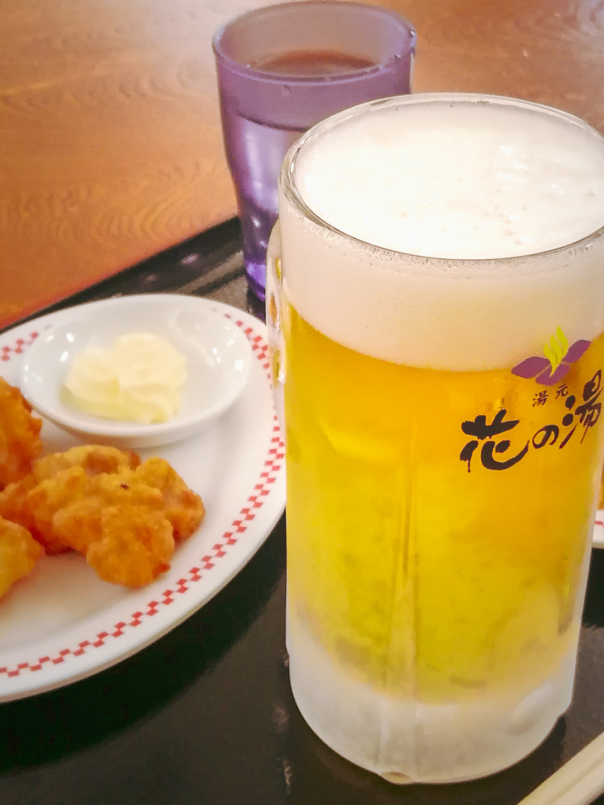 函館「花の湯」キリキリに冷えた生ビール450円