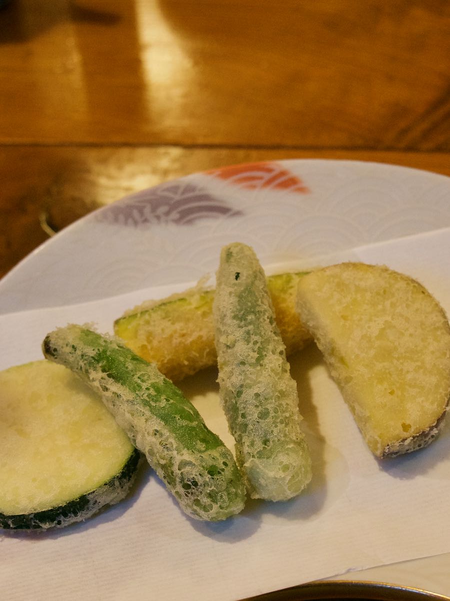 ゆぽぽ山荘の野菜の天ぷら